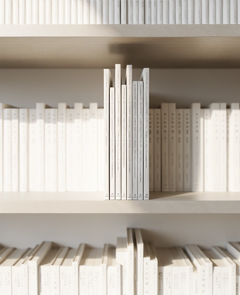 A gap in a curated library shelf